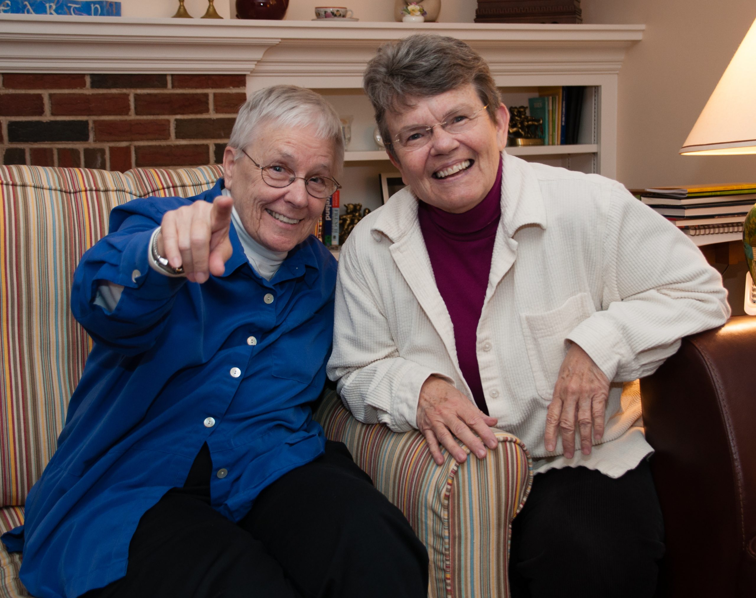 Sister Elaine (left) with her friend Sue LaVoie. 