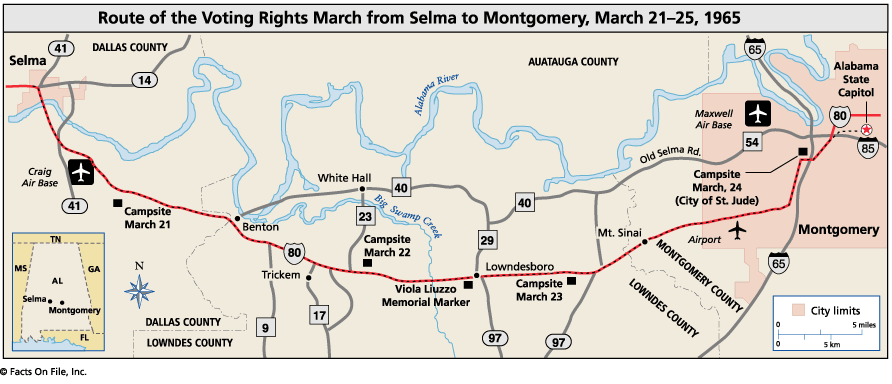 Map to Selma