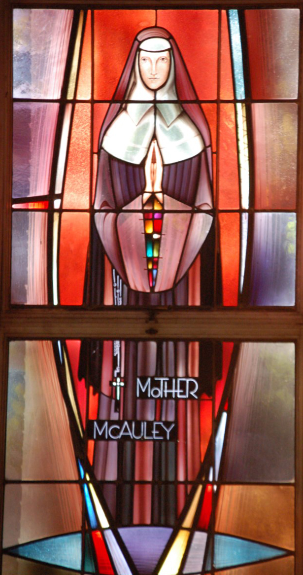 1.Stained glass window portraying Catherine McAuley at Mercy Center in St. Louis