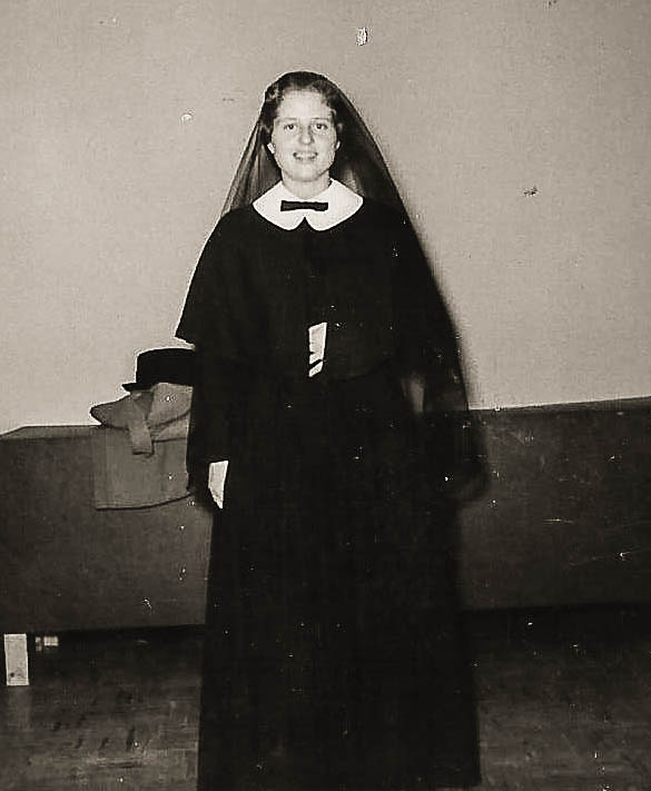 Sister Kay on her entrance day into the Sisters of Mercy on September 8, 1957.