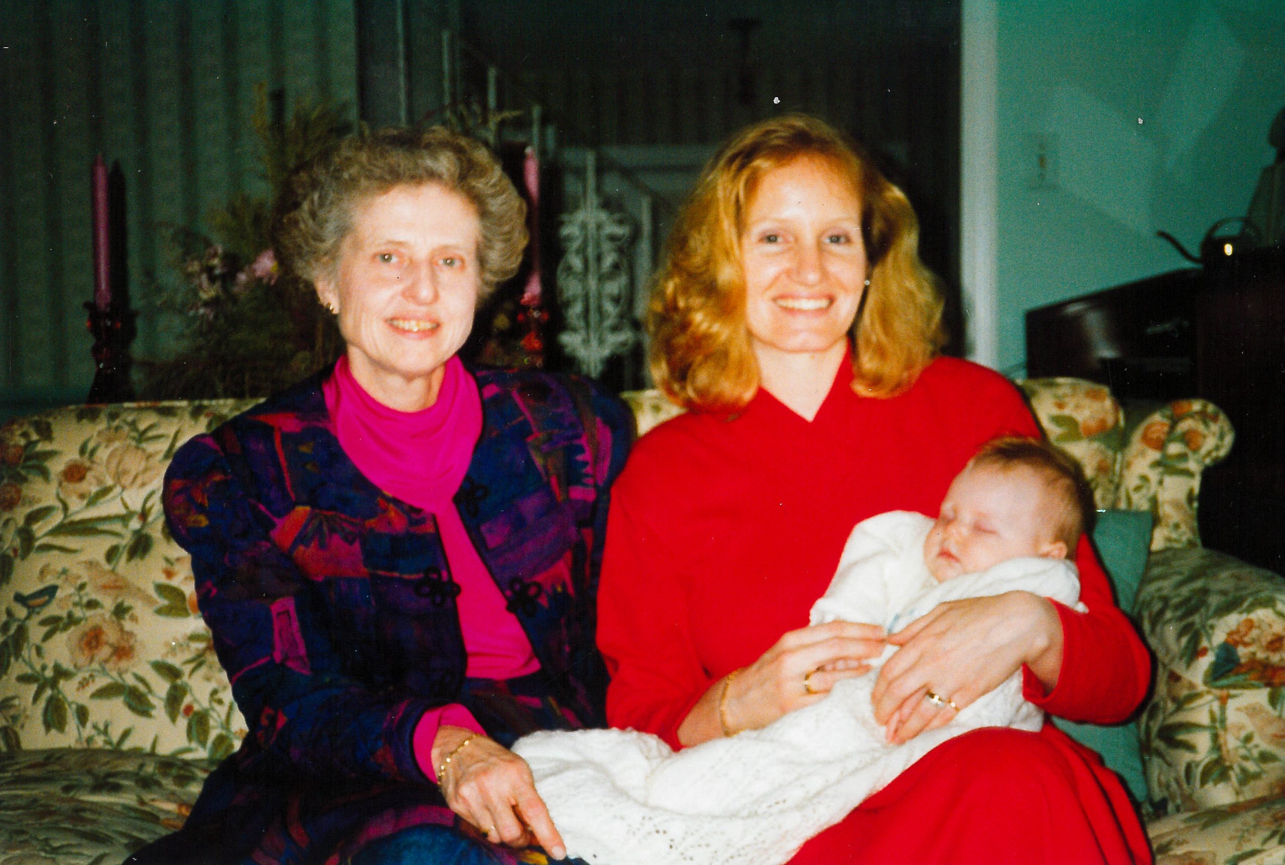 Sister Kay with her niece Kathy and infant John at John’s christening in 1992. Sister Kay is John’s godmother.