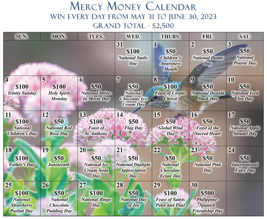 Spring Money Calendars Are Now Available! Sisters of Mercy